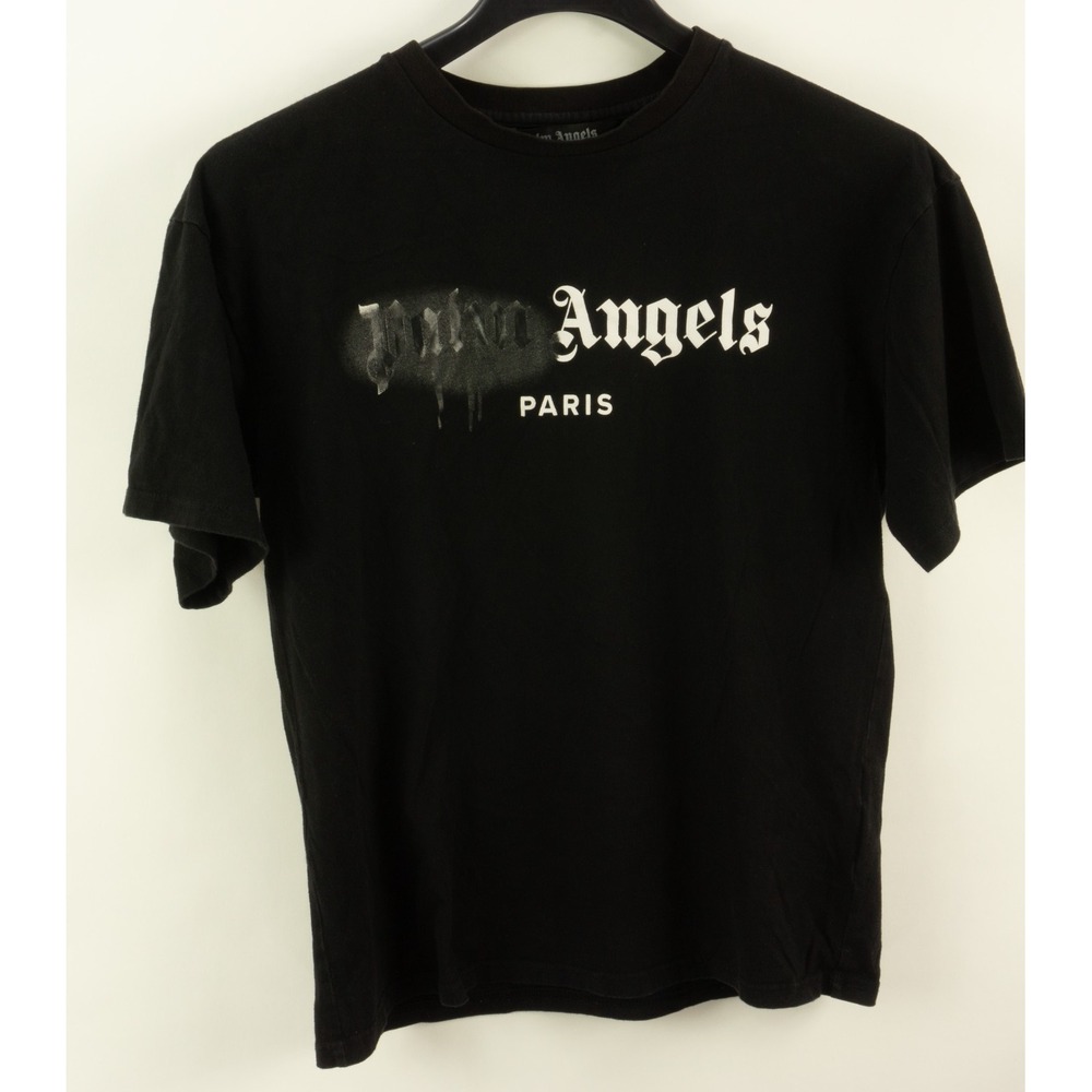 Palm Angels Paris Graffiti Drip Signature Spell Out Graphic T-Shirt Womens M